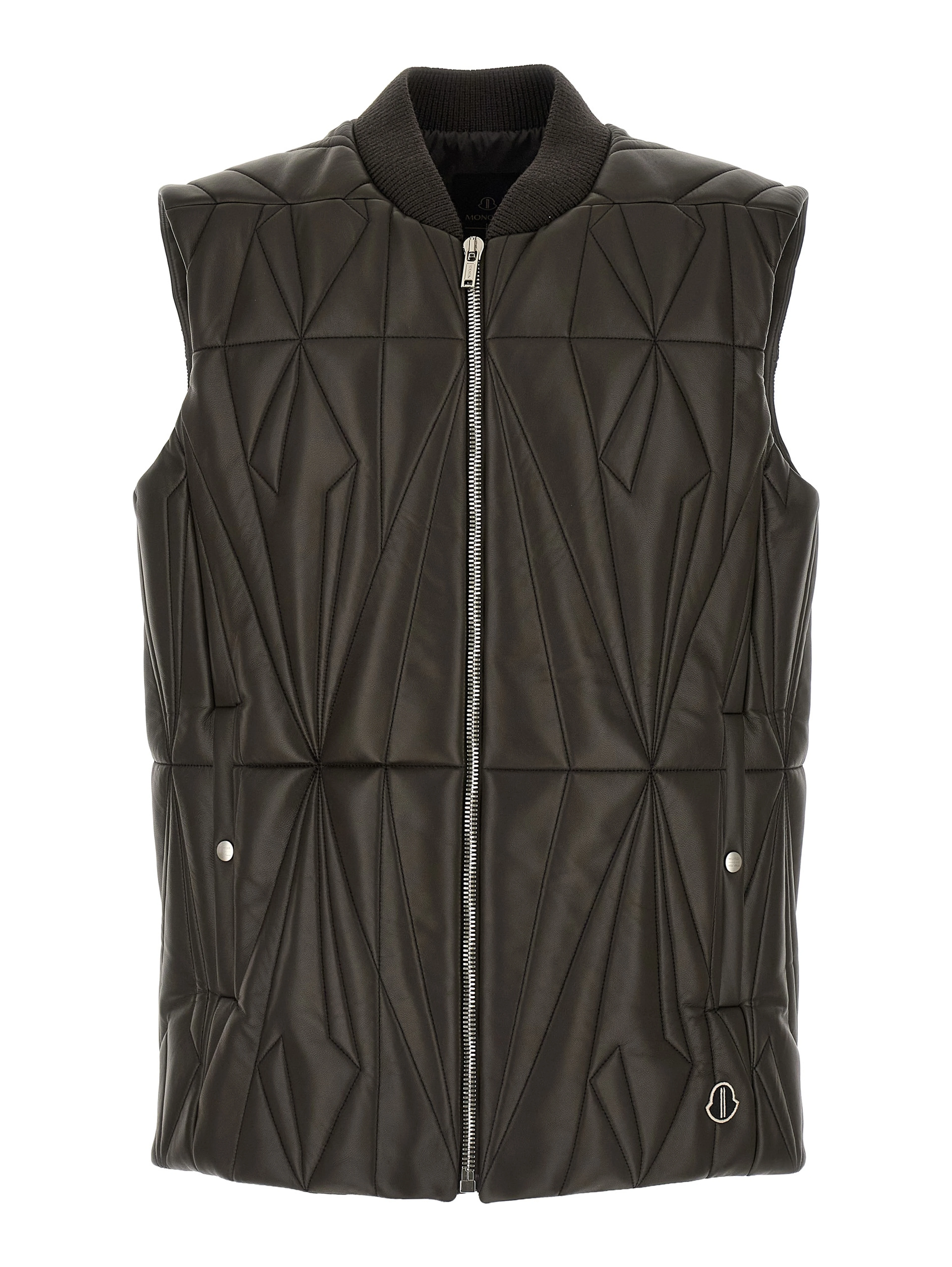 Brown Lamb Leather Sleeveless Jacket