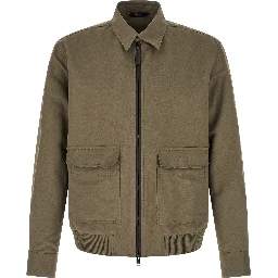 Bicolor Linen Full-Length Jacket