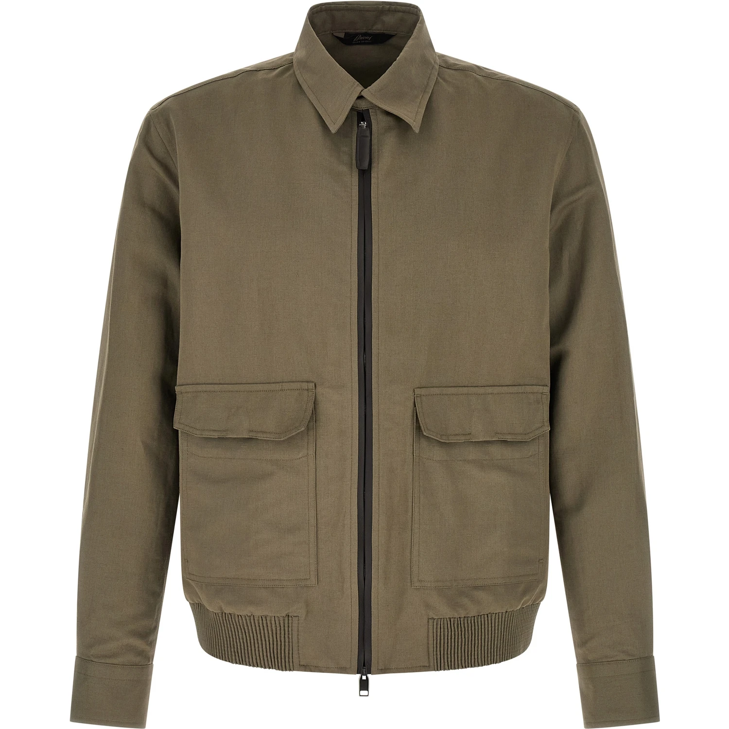 Bicolor Linen Full-Length Jacket