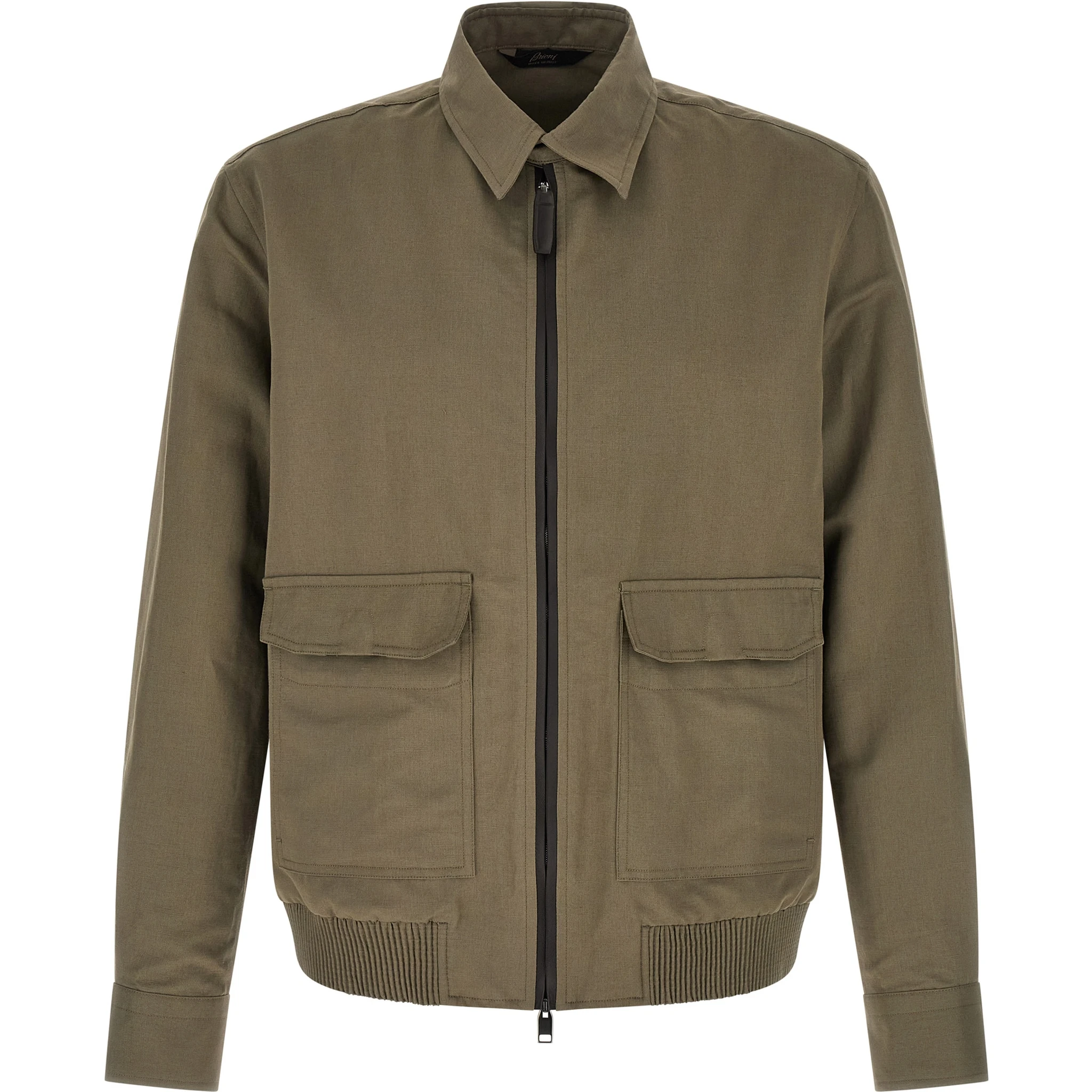 Bicolor Linen Full-Length Jacket