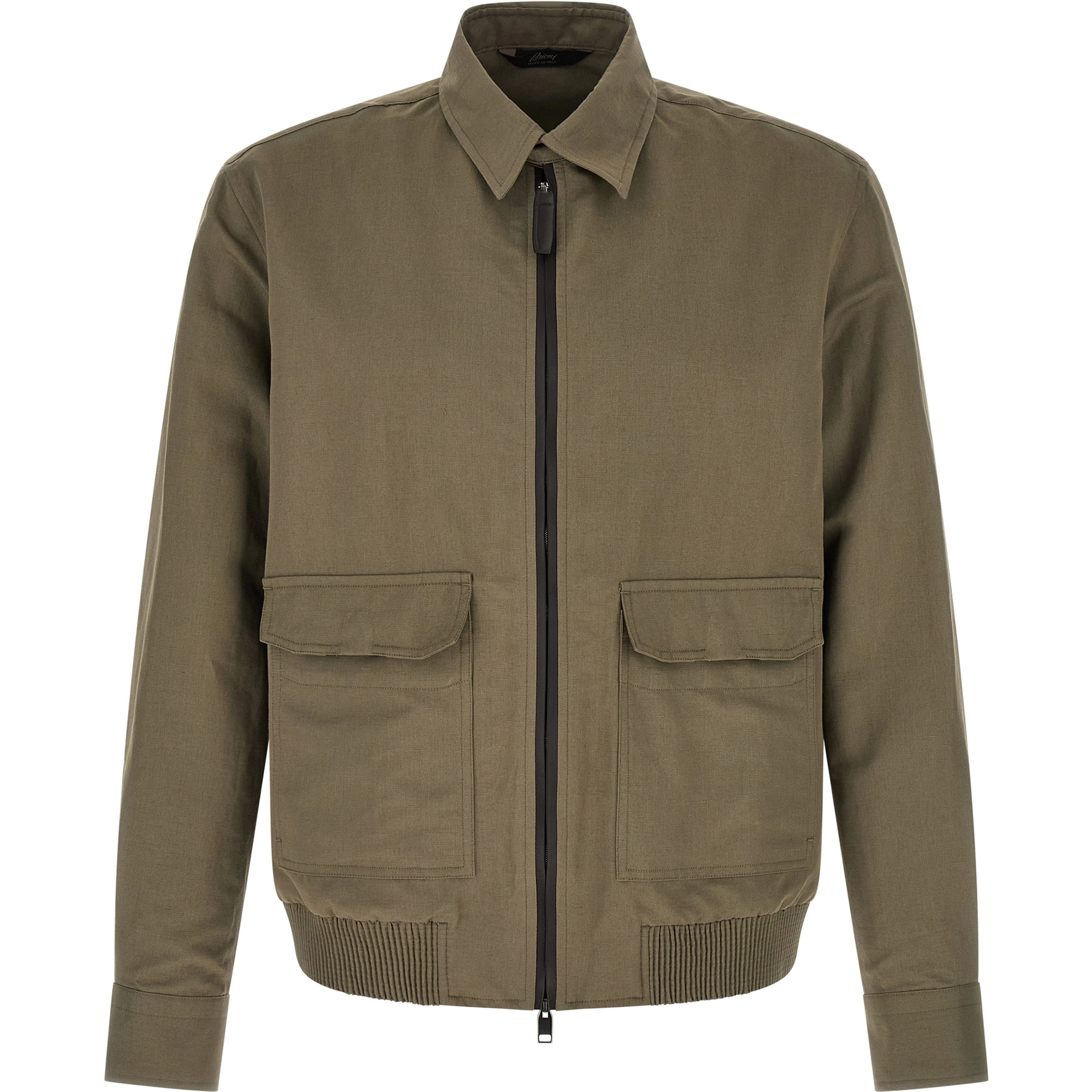 Bicolor Linen Full-Length Jacket