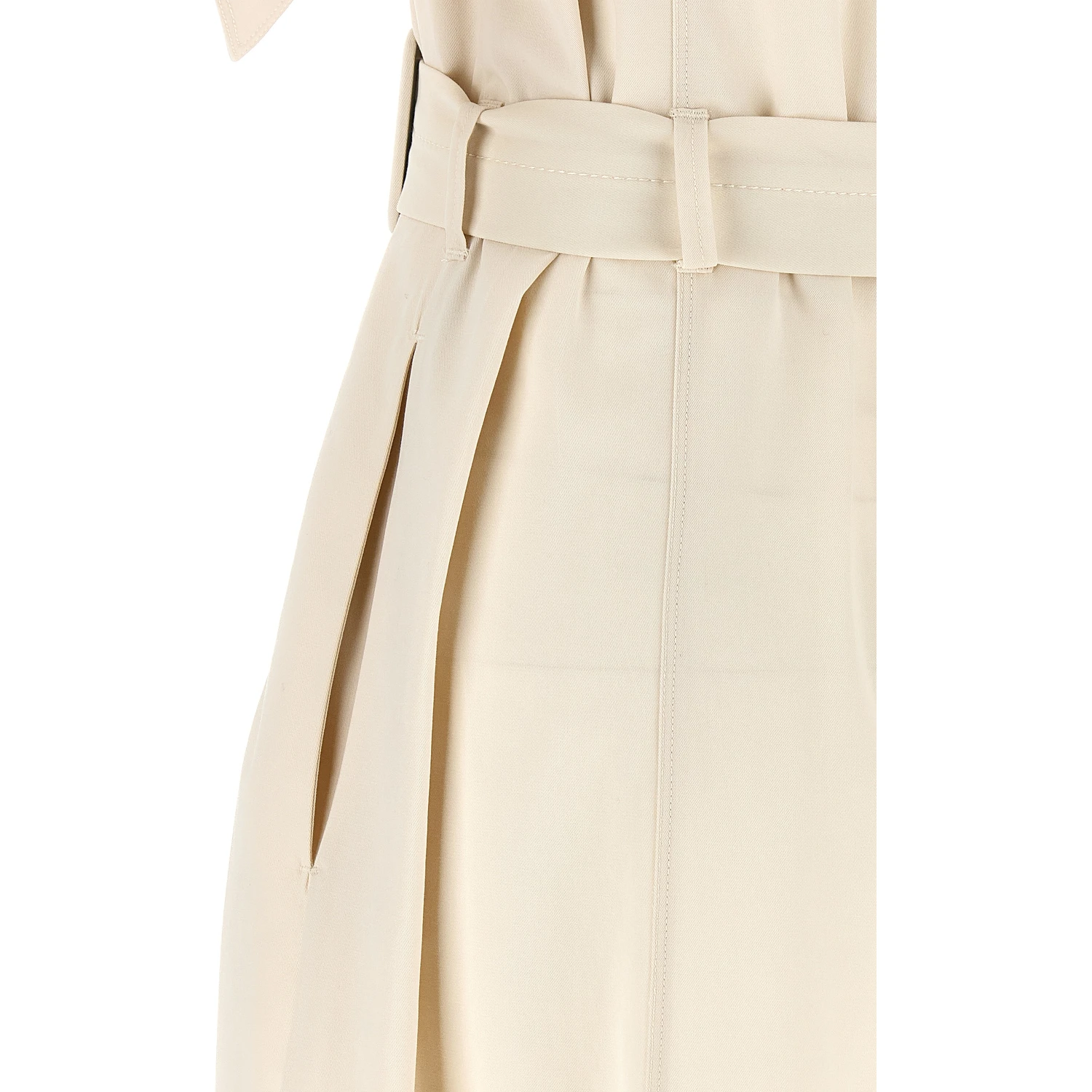 Beige Cotton Midi Dress
