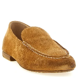 Brown Calfskin Slip-On Loafers