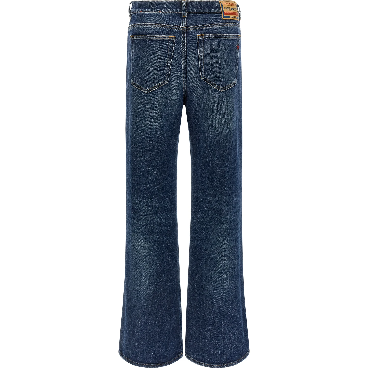 Blue Cotton Flared Jeans