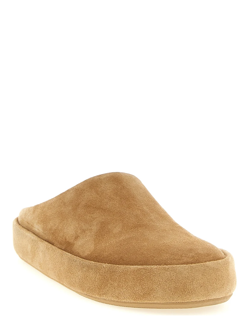 Beige Calfskin Mules