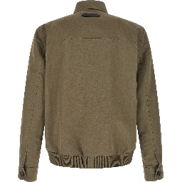 Bicolor Linen Full-Length Jacket