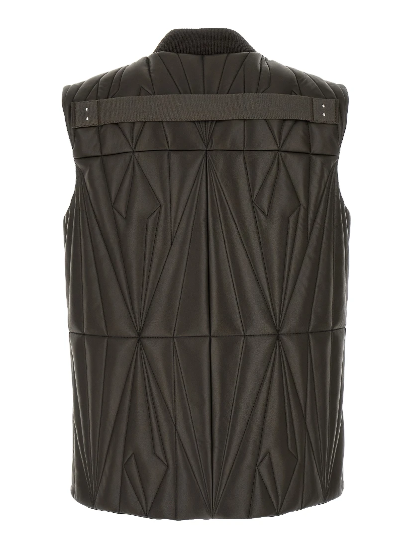 Brown Lamb Leather Sleeveless Jacket