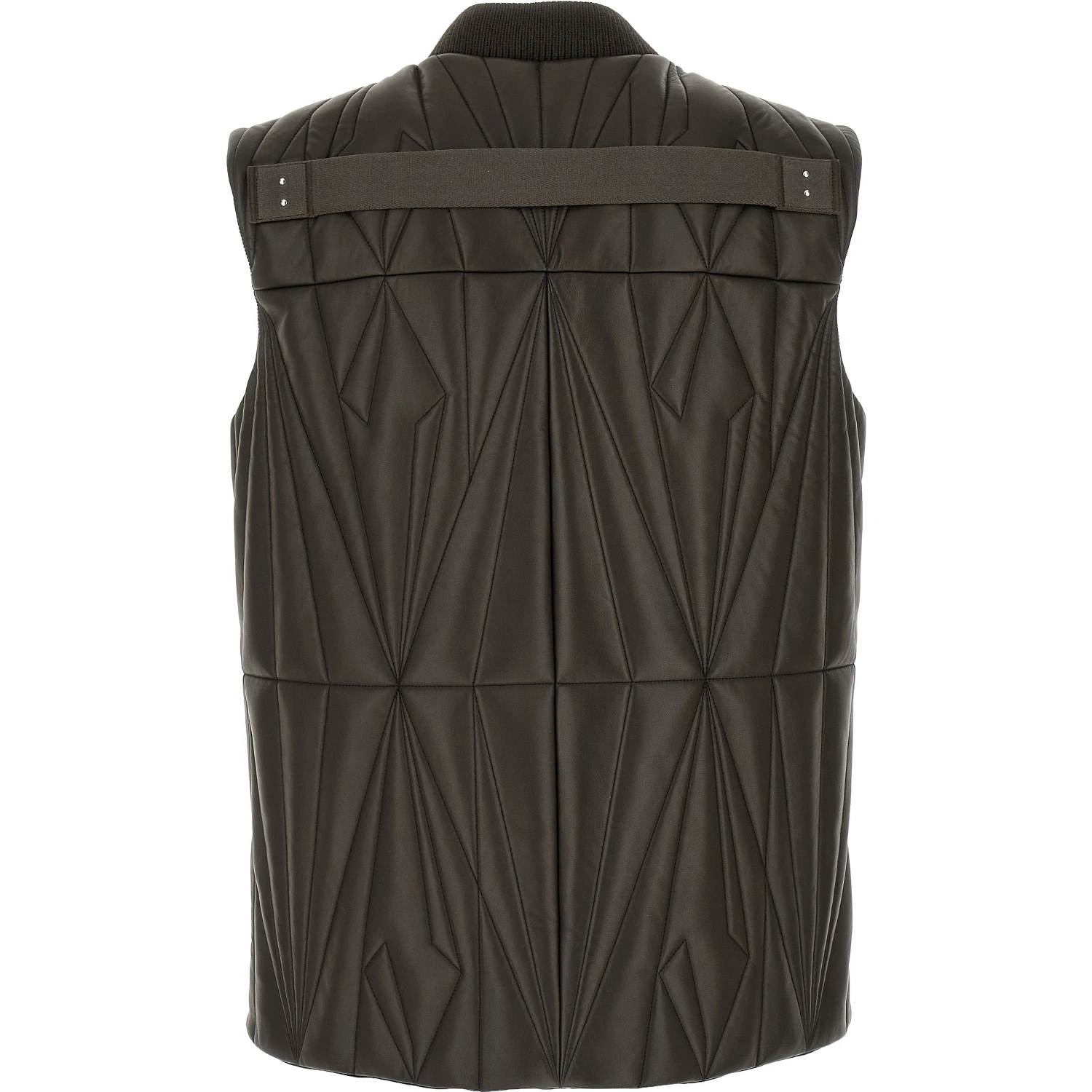 Brown Lamb Leather Sleeveless Jacket