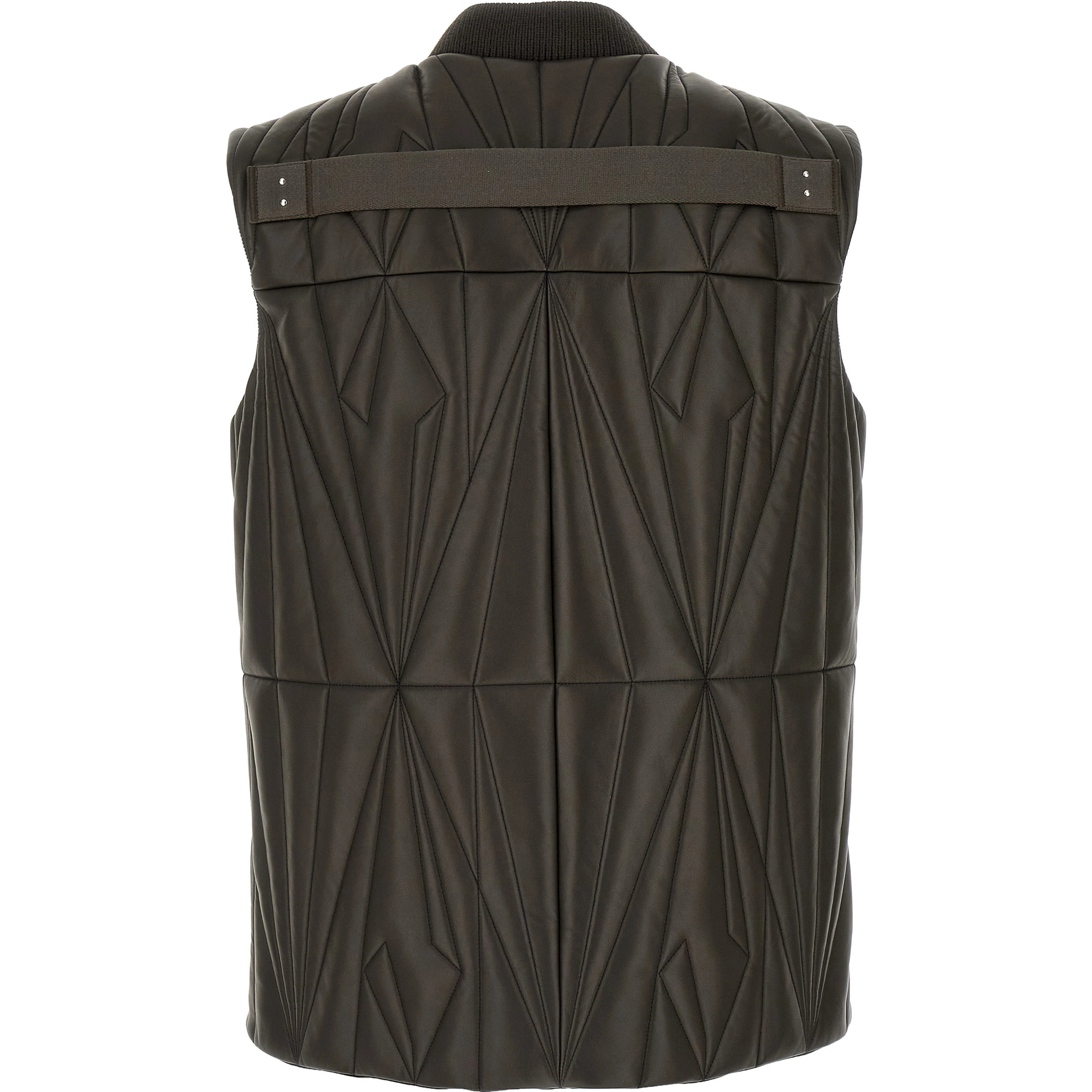 Brown Lamb Leather Sleeveless Jacket