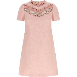 Multicolor Virgin Wool Short Dress