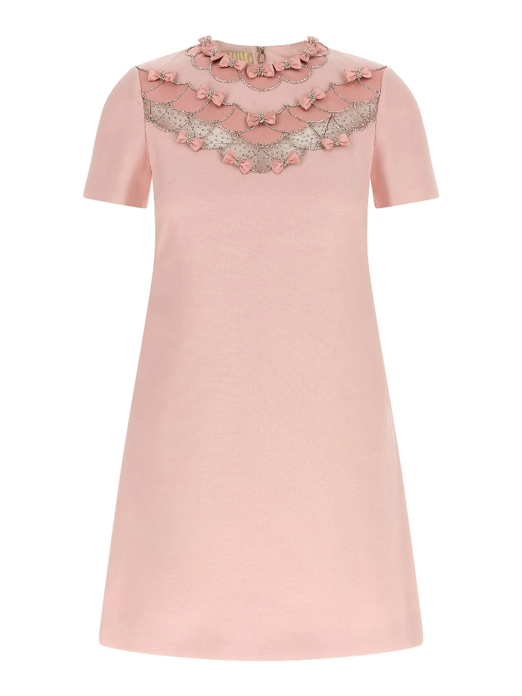 Multicolor Virgin Wool Short Dress