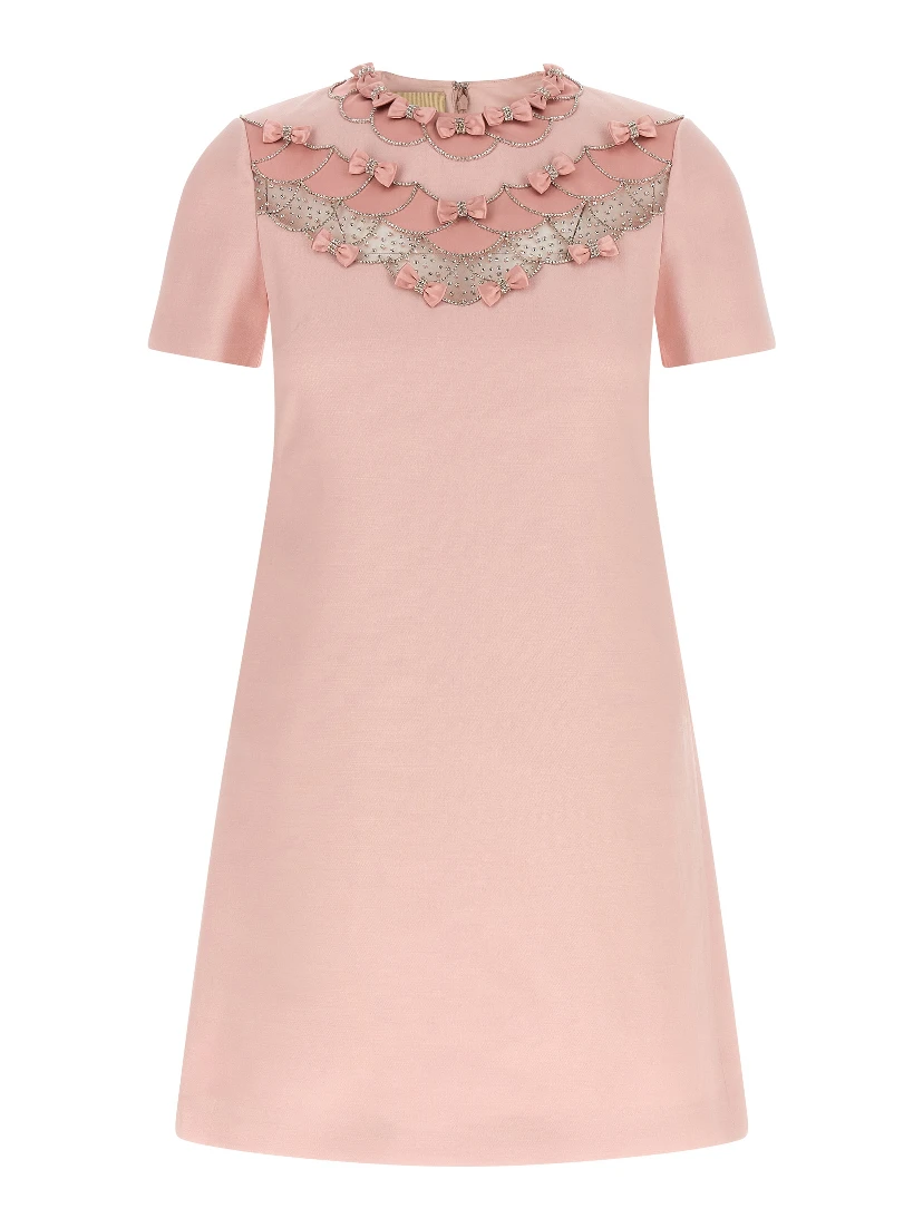 Multicolor Virgin Wool Short Dress