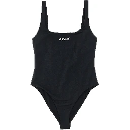 Black Nylon One-Piece Swimsuit
