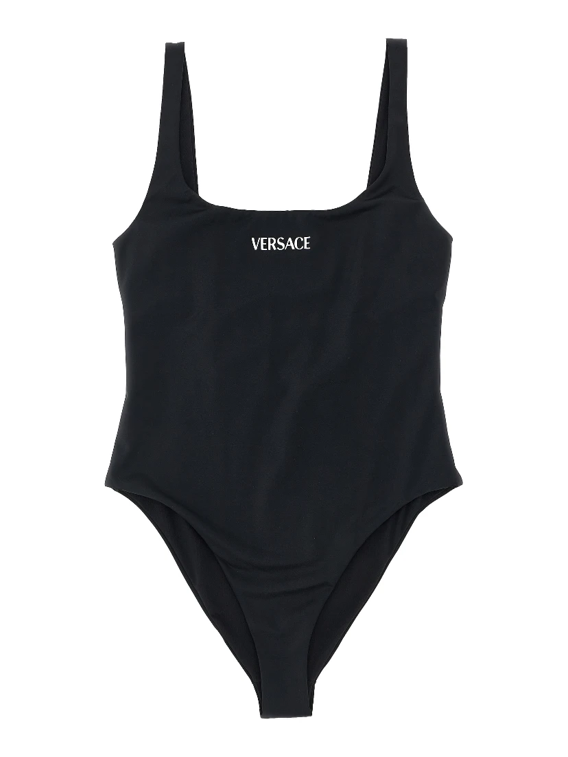 Black Nylon One-Piece Swimsuit