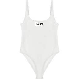 White Nylon One-Piece Swimsuit