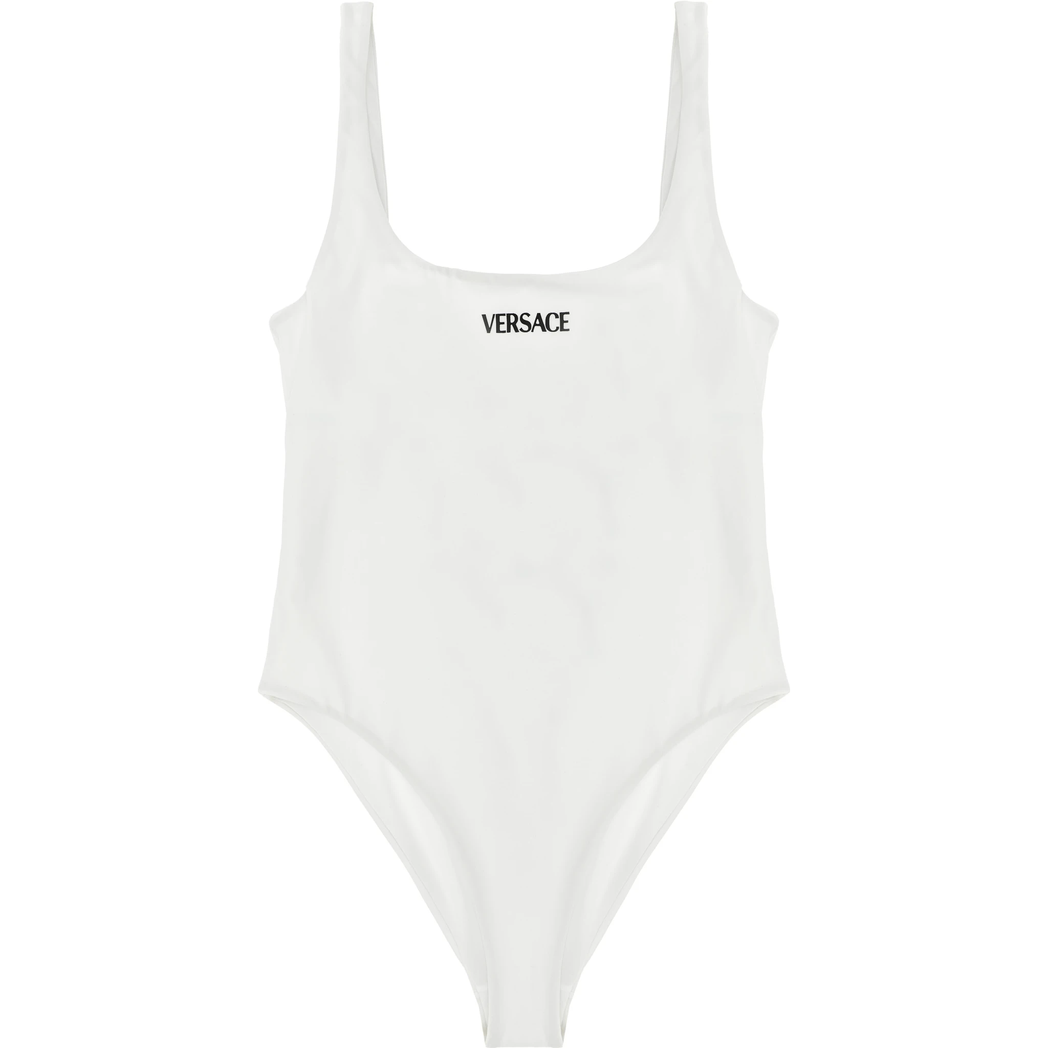 White Nylon One-Piece Swimsuit