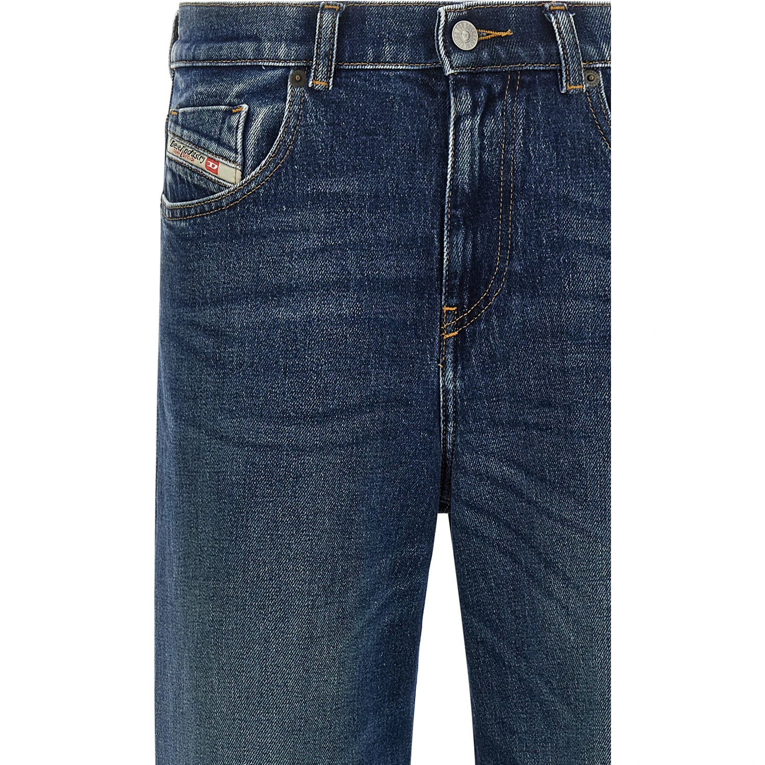 Blue Cotton Flared Jeans