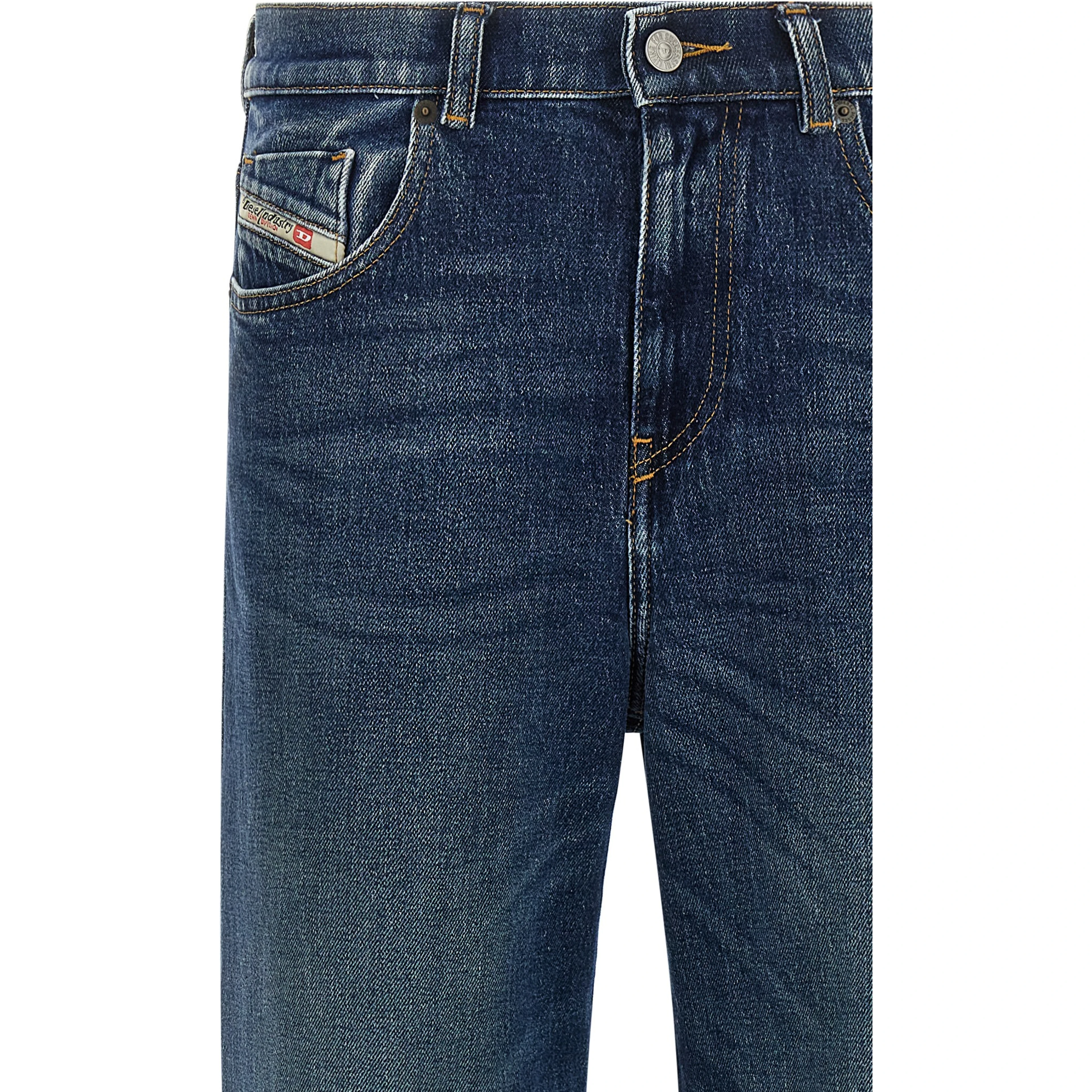 Blue Cotton Flared Jeans