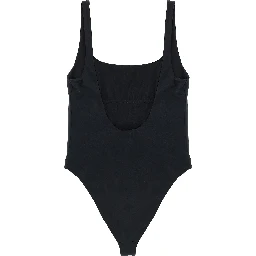 Black Nylon One-Piece Swimsuit