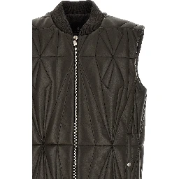 Brown Lamb Leather Sleeveless Jacket