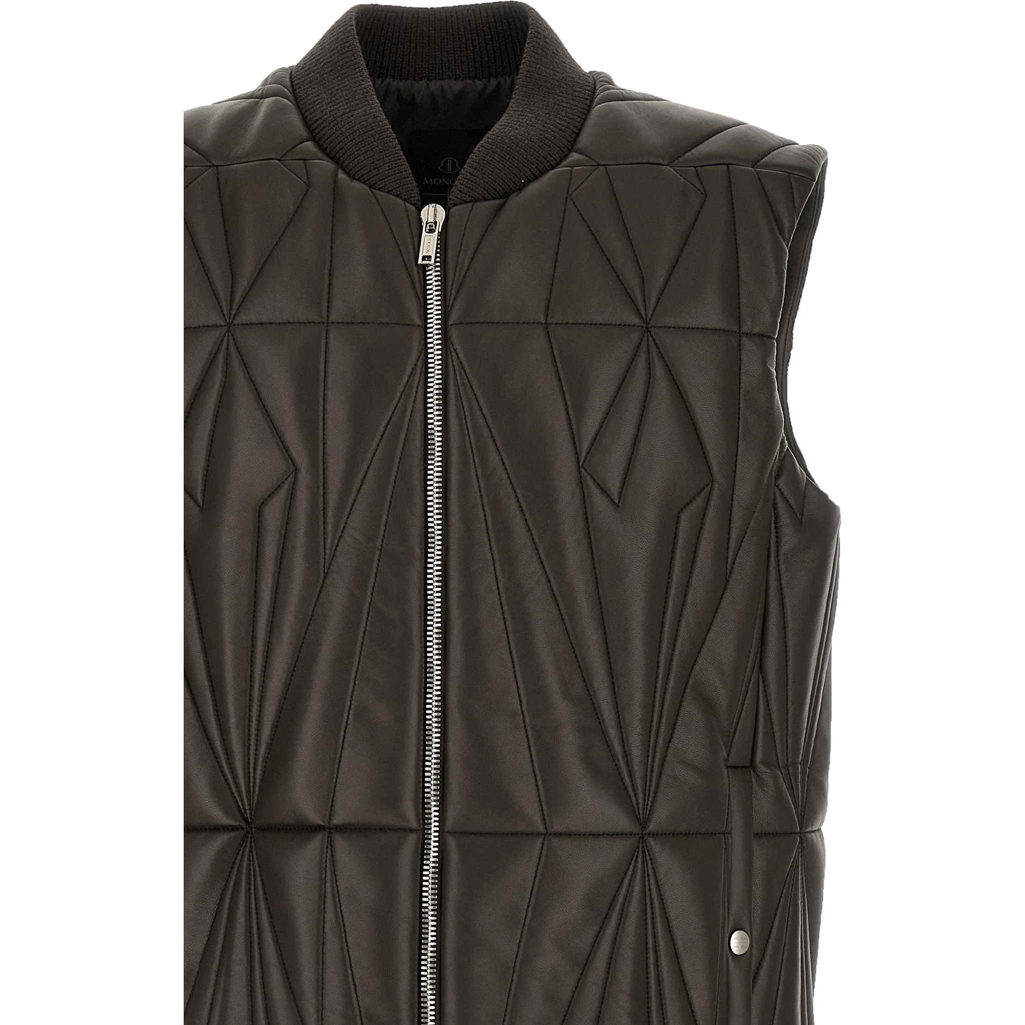 Brown Lamb Leather Sleeveless Jacket