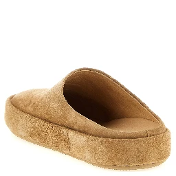 Beige Calfskin Mules