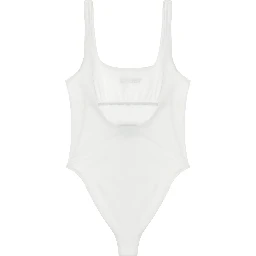 White Nylon One-Piece Swimsuit