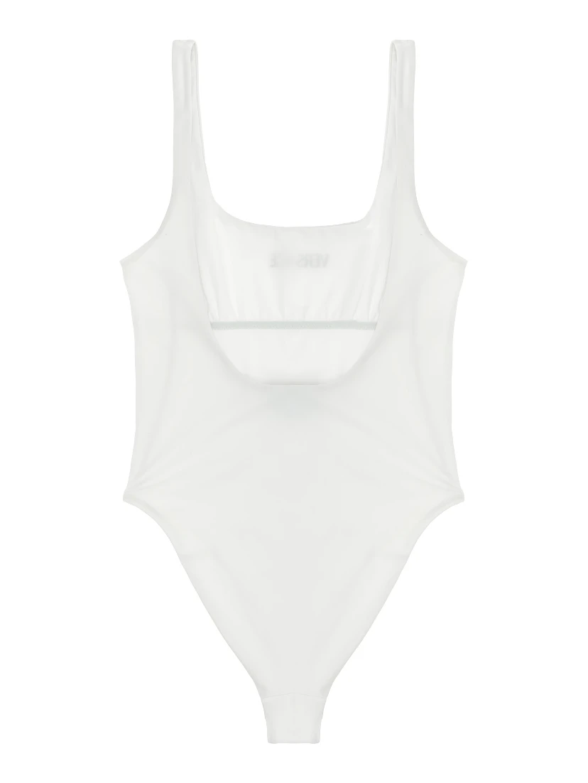 White Nylon One-Piece Swimsuit