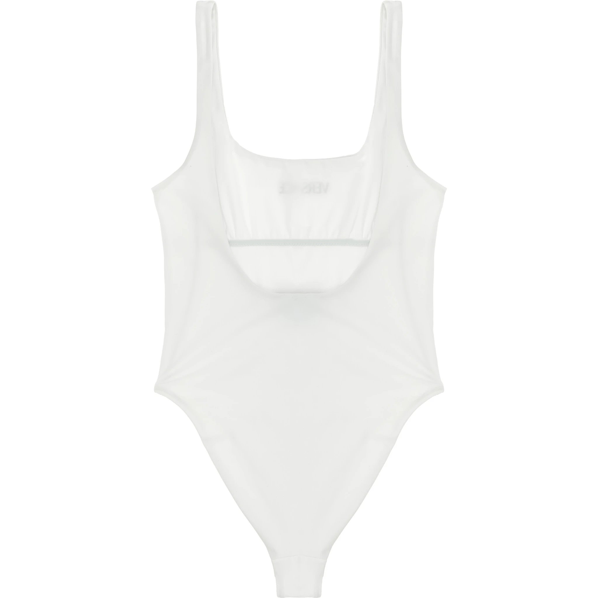 White Nylon One-Piece Swimsuit