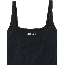 Black Nylon One-Piece Swimsuit