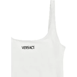 White Nylon One-Piece Swimsuit