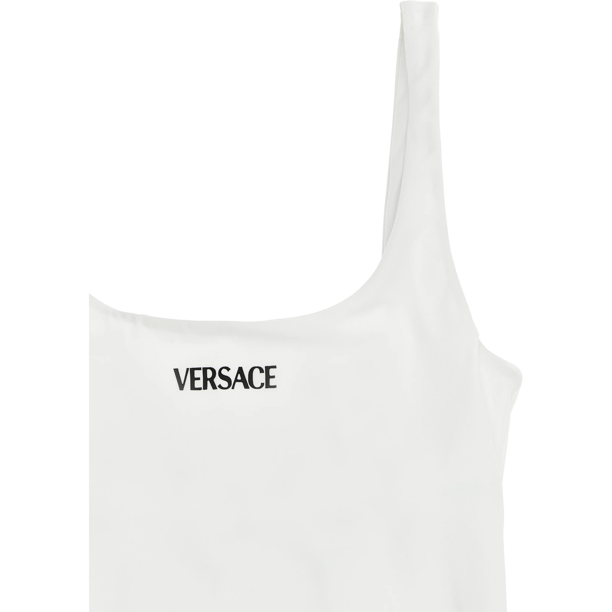 White Nylon One-Piece Swimsuit