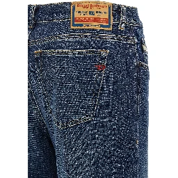Blue Cotton Flared Jeans
