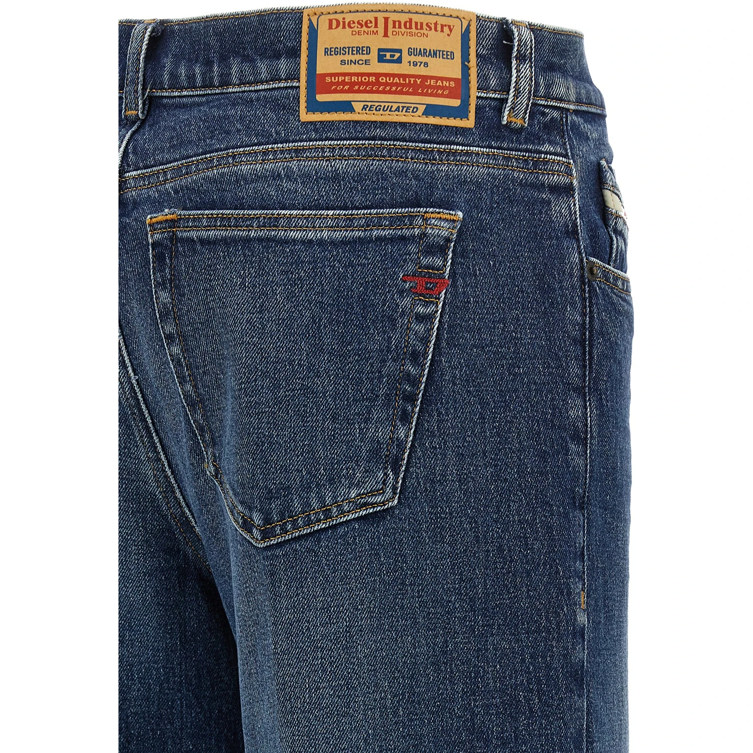 Blue Cotton Flared Jeans