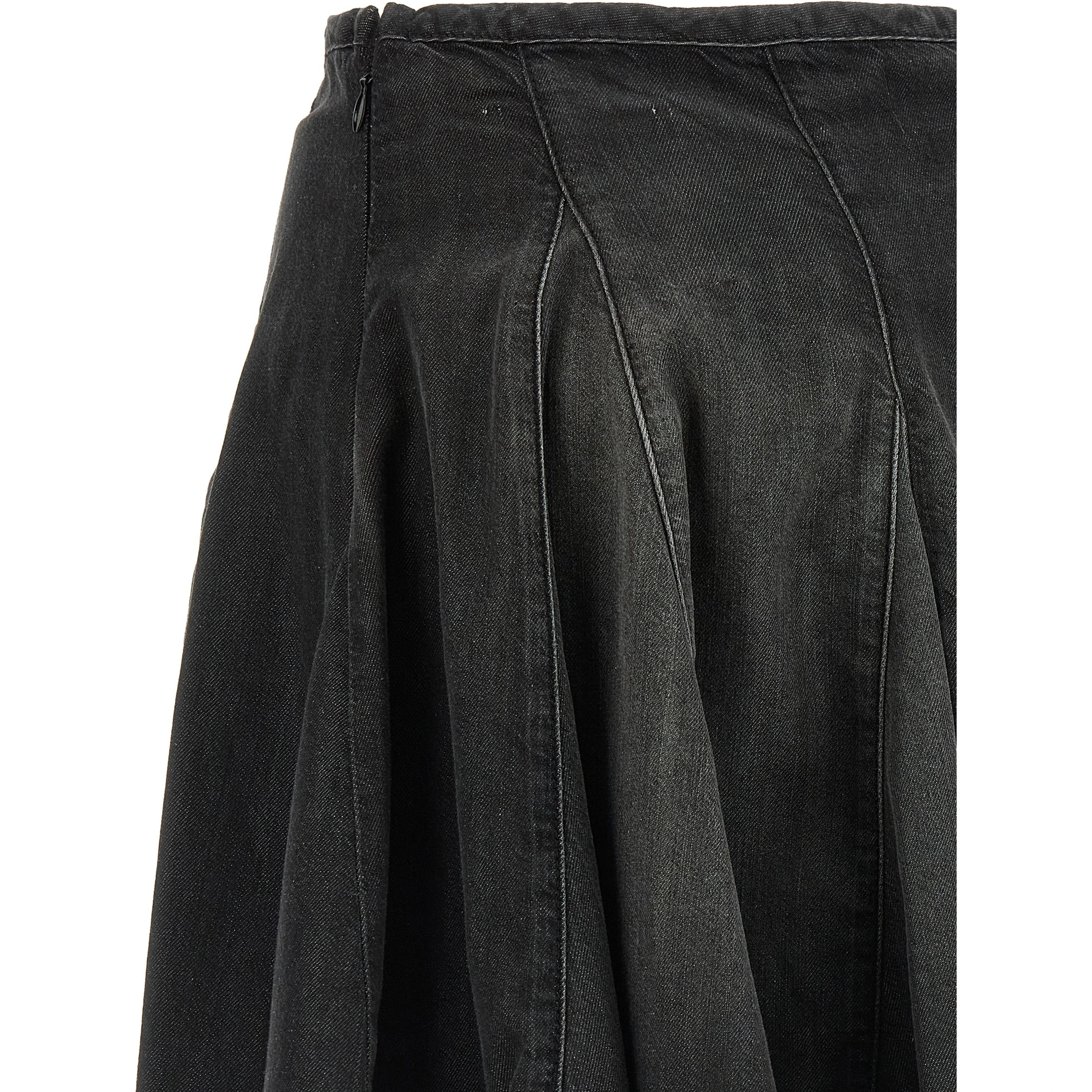 Black Cotton Long Skirt