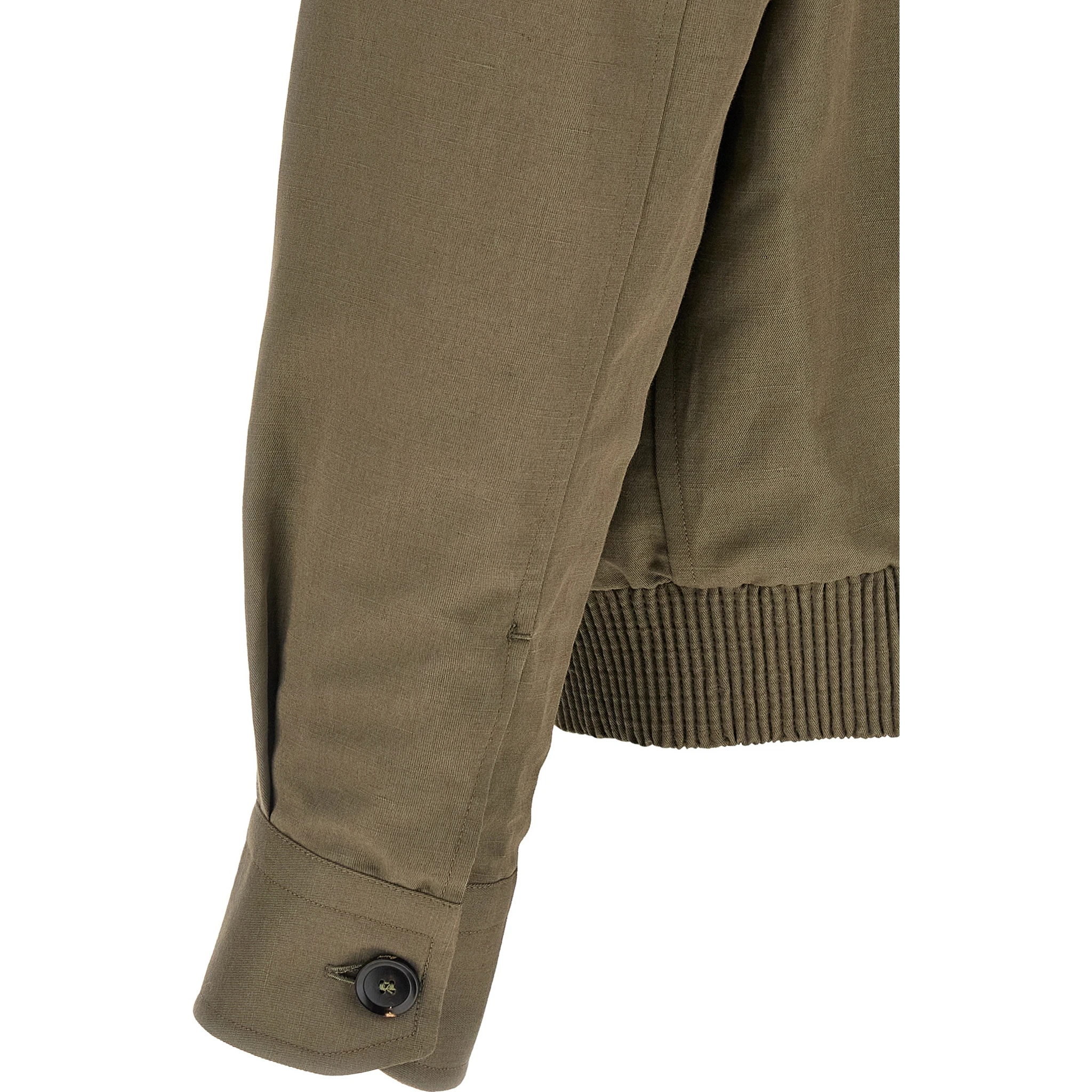 Bicolor Linen Full-Length Jacket
