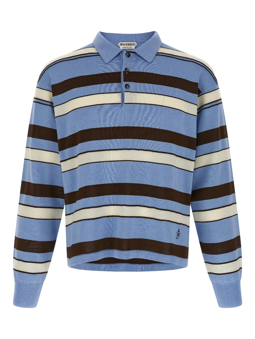 Blue Cotton Polo Shirt