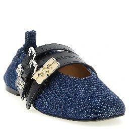 Blue Organic Cotton Ballet Flats