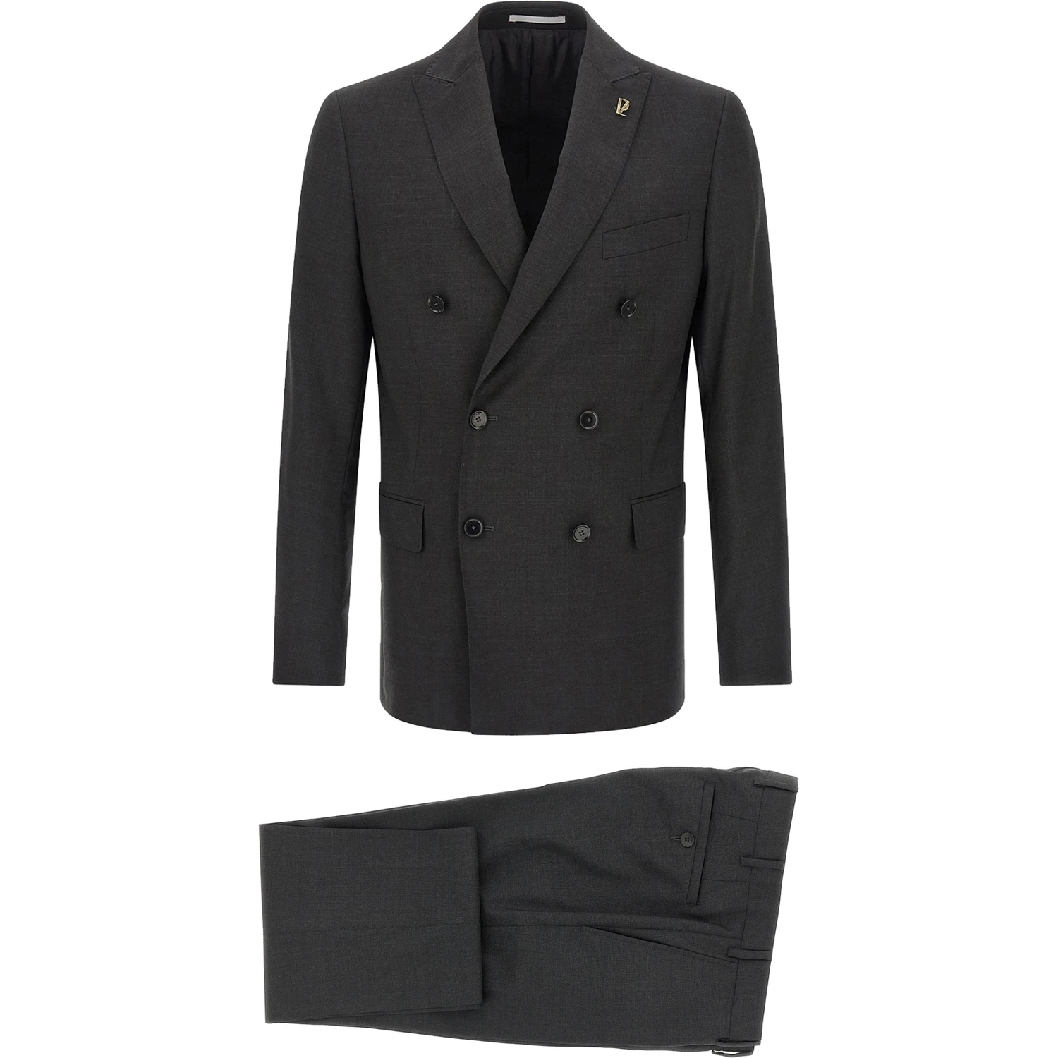 Gray Viscose Two-Piece Suit