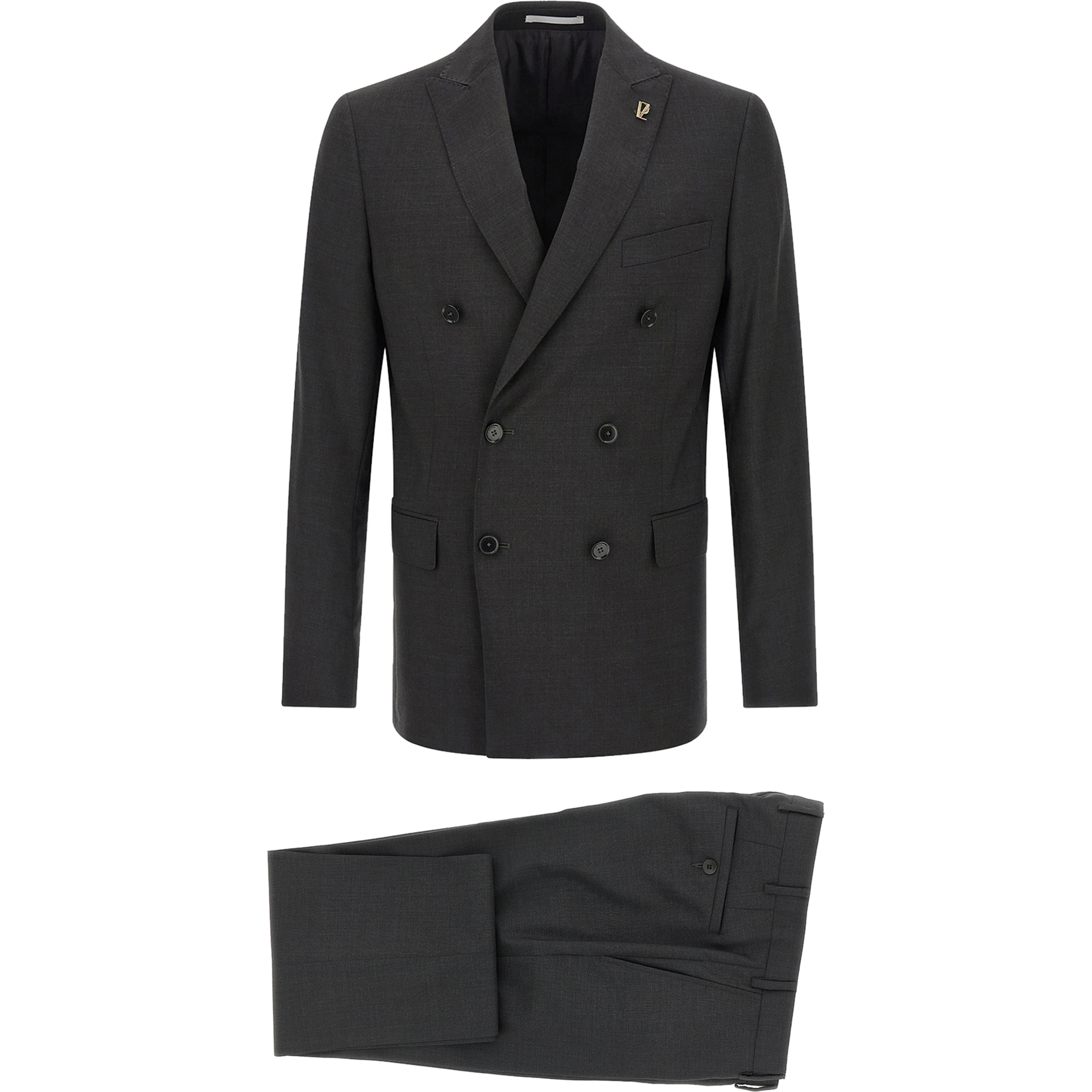 Gray Viscose Two-Piece Suit