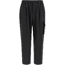 Black Polyester Cargo Pants