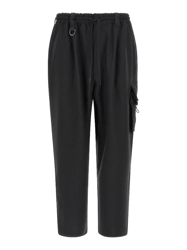 Black Polyester Cargo Pants