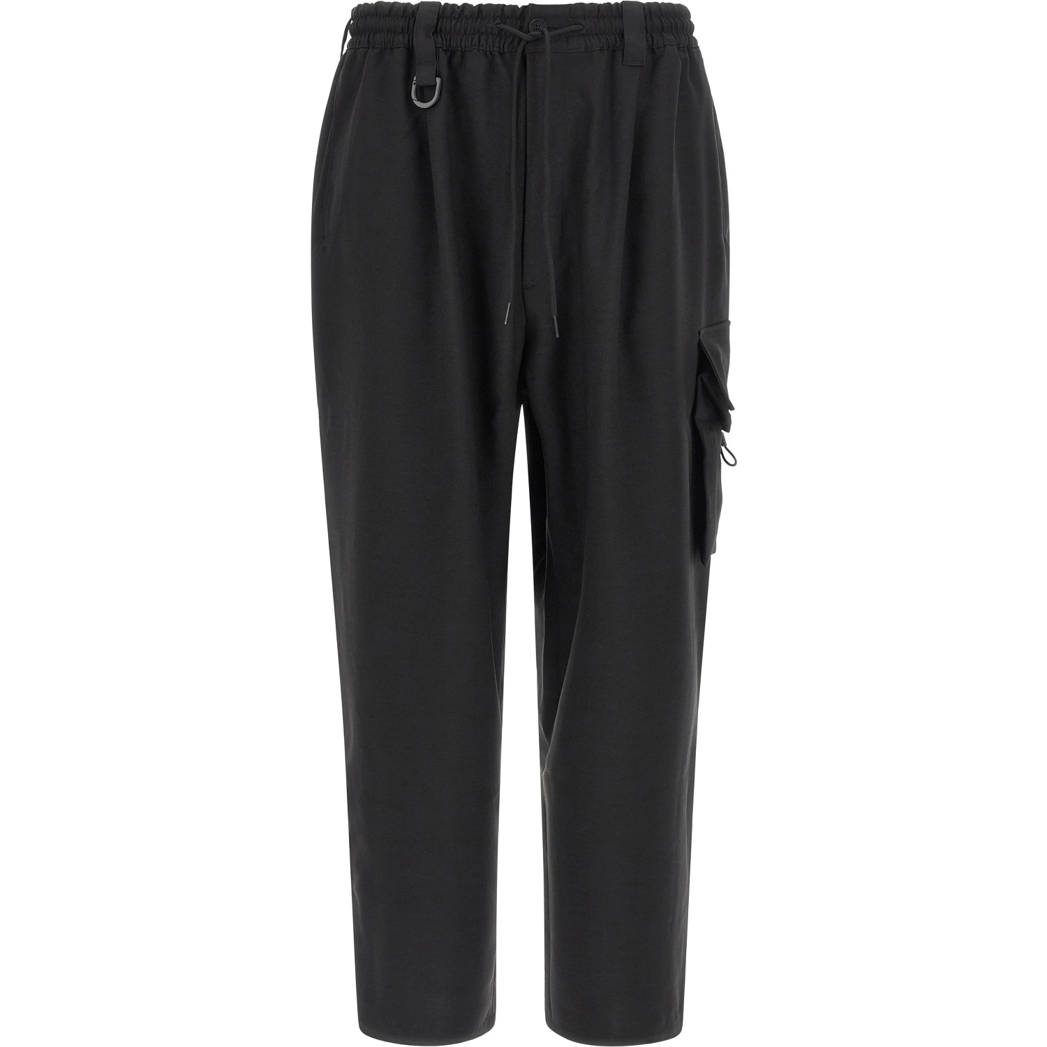 Black Polyester Cargo Pants