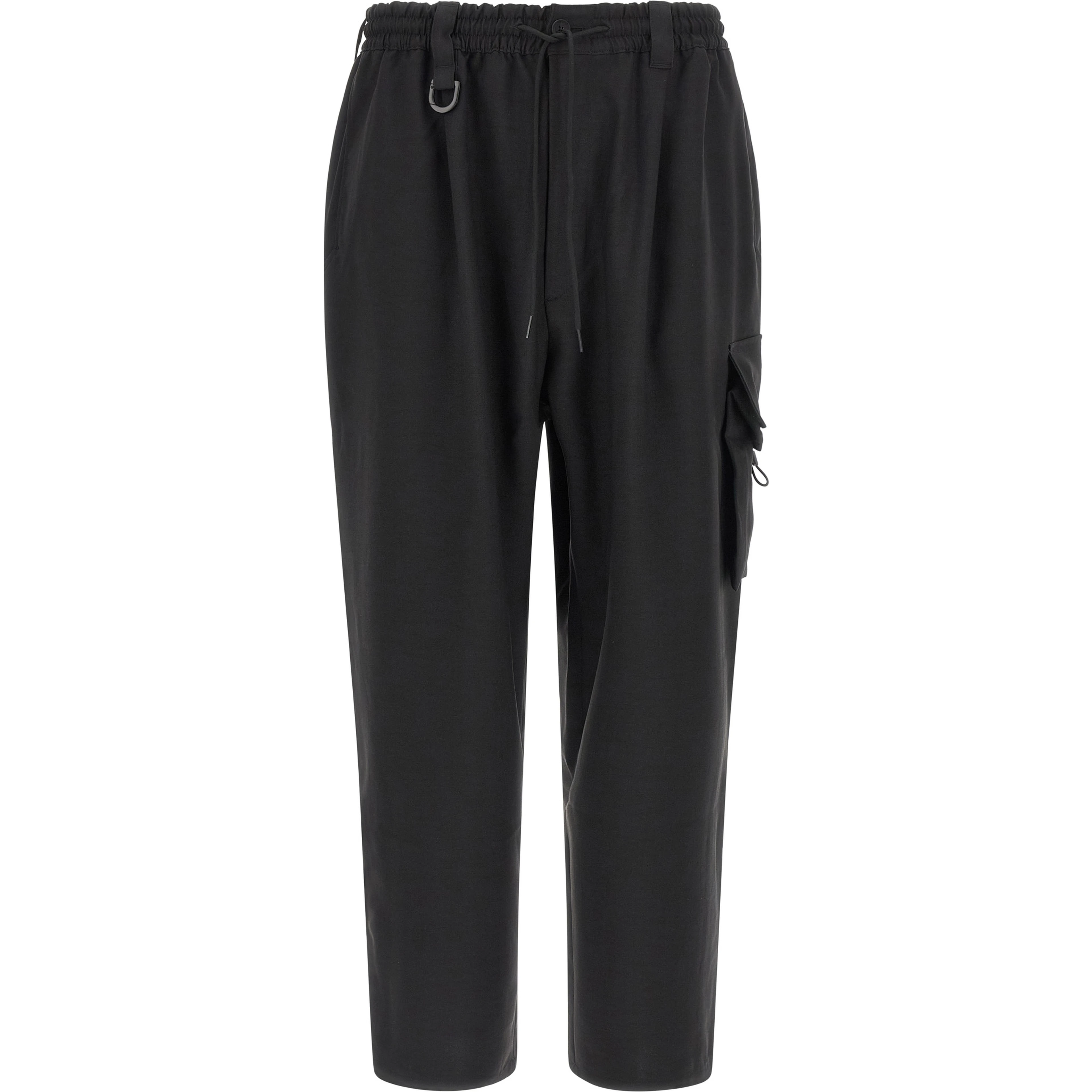 Black Polyester Cargo Pants