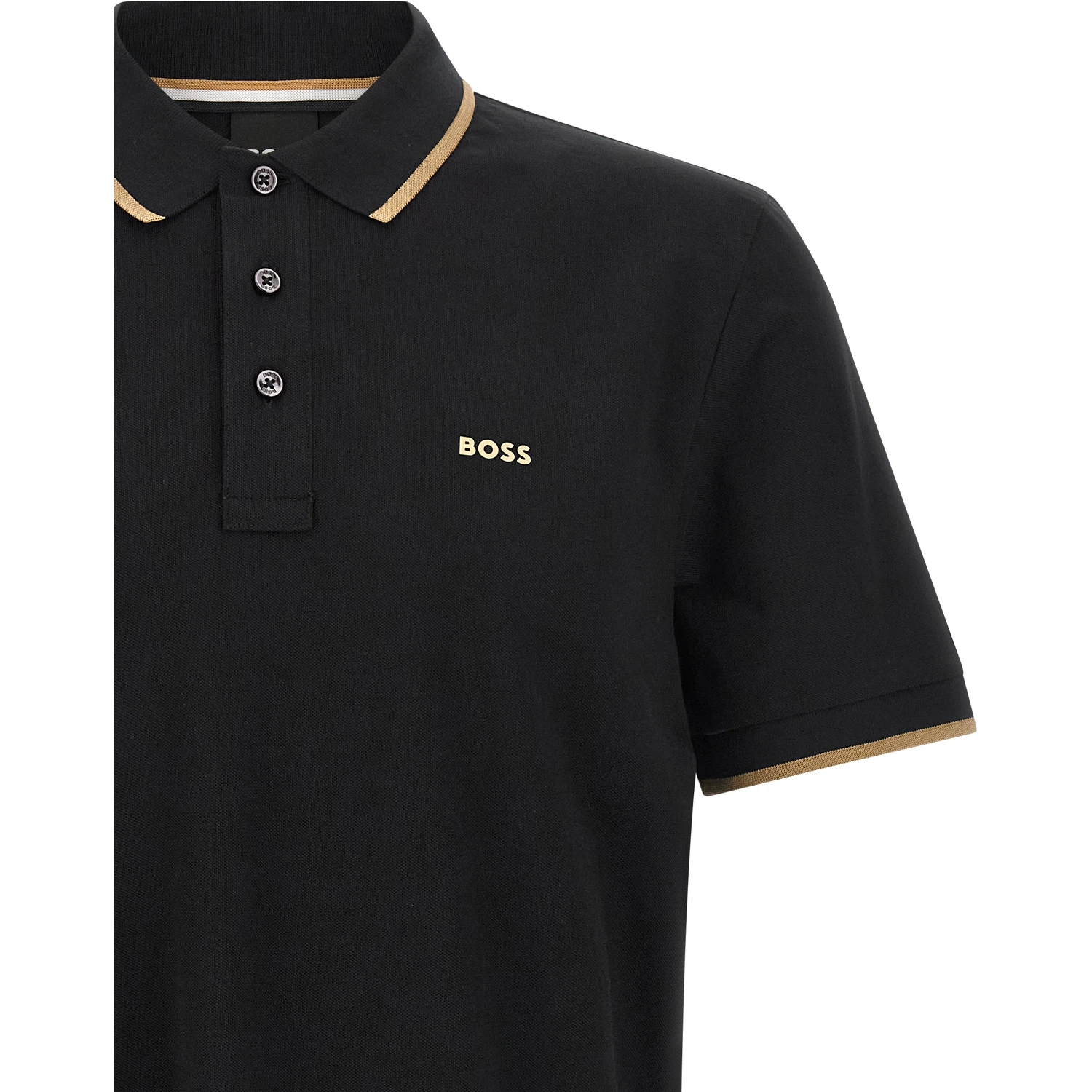 قميص بولو قطني أسود