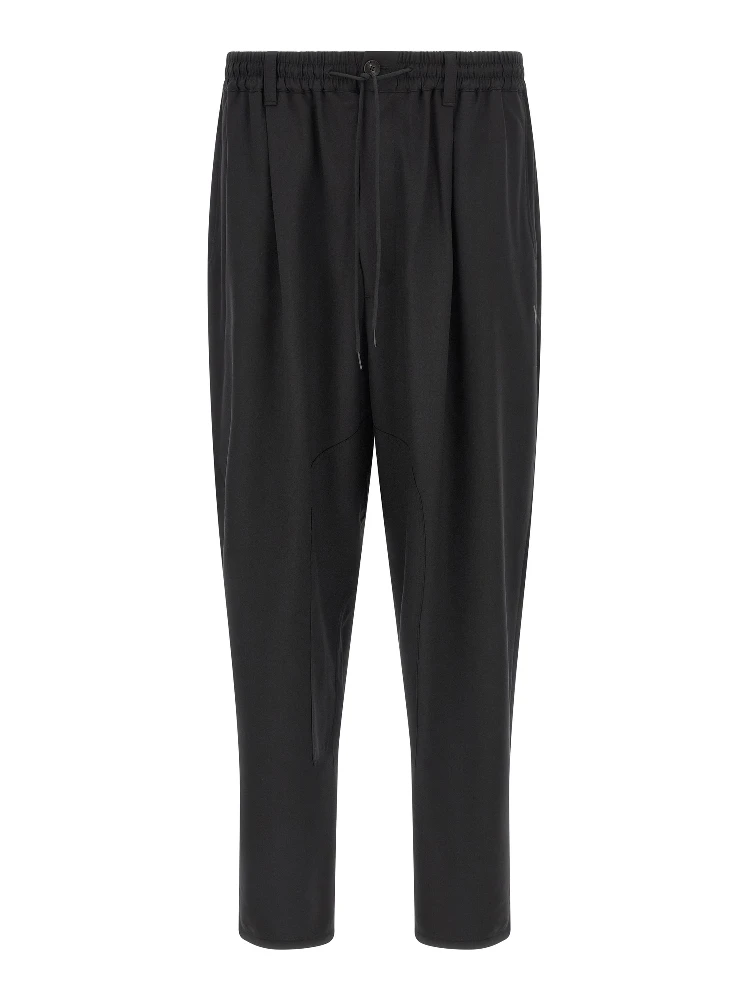 Black Polyester Casual Pants
