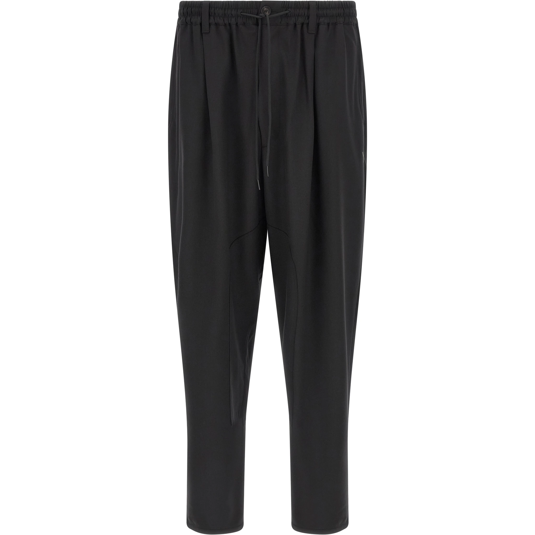 Black Polyester Casual Pants