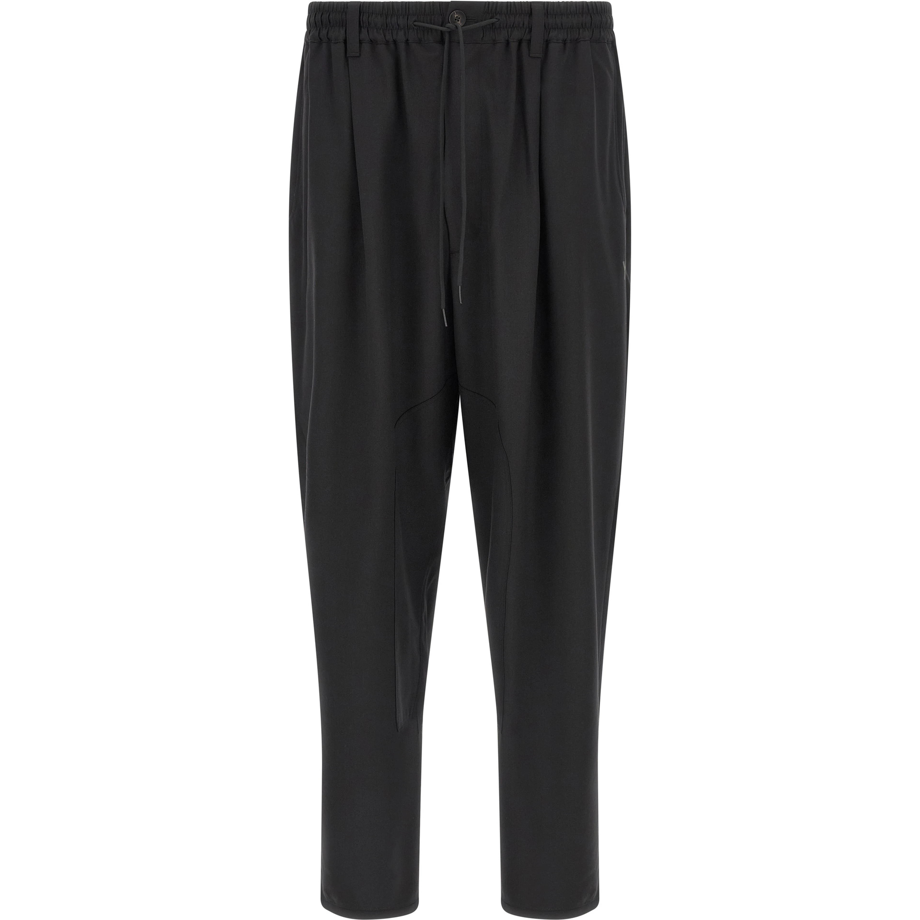 Black Polyester Casual Pants