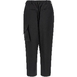 Black Polyester Cargo Pants
