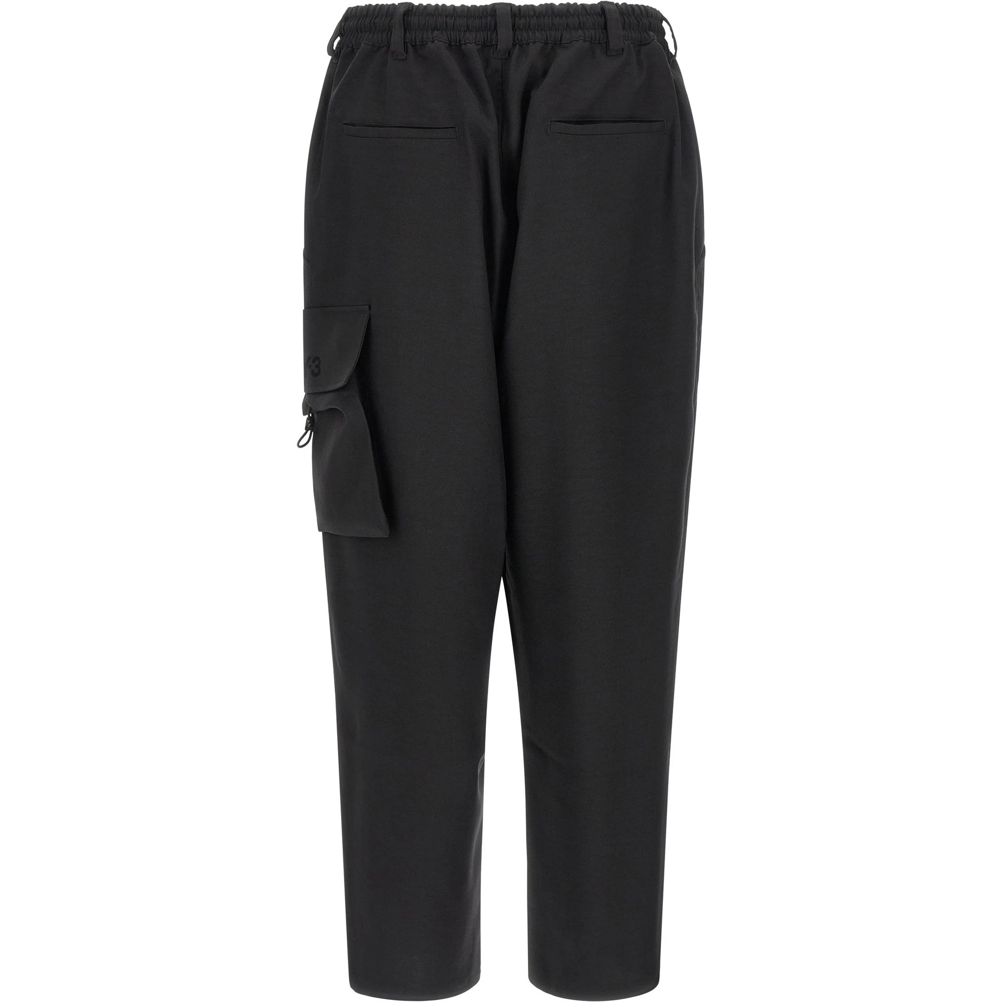 Black Polyester Cargo Pants
